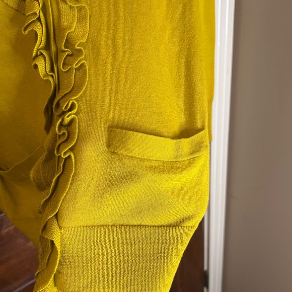 J. Crew Women's Mustard Ruffle Cardigan - Picture 9 of 12